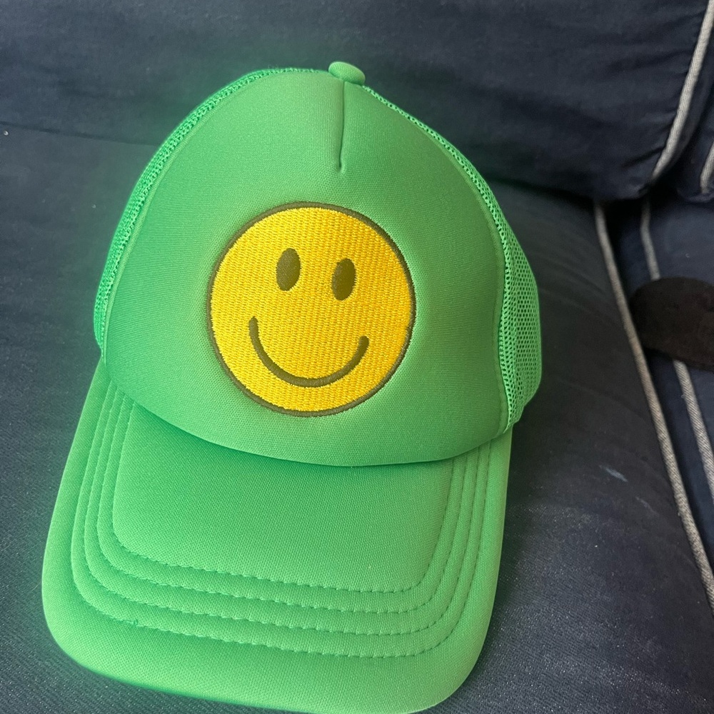 Green Smiley Face Trucker Hat